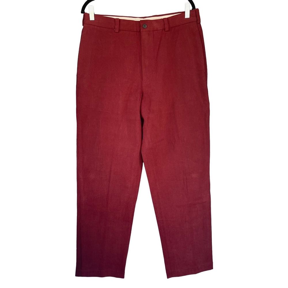 Brooks Brothers Hudson Cotton Burgundy Pants Size 34x34